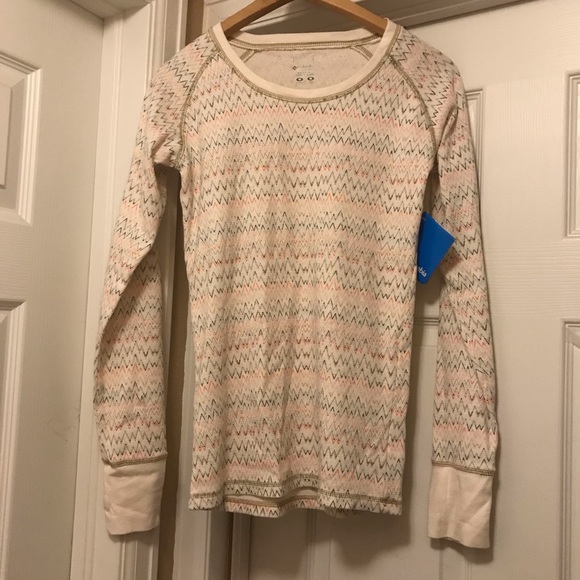 Columbia Tops - COLUMBIA pastel patterned waffle shirt